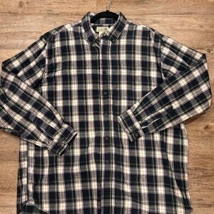 Vintage LL Bean Plaid Men's Large Flannel Cotton Shirt